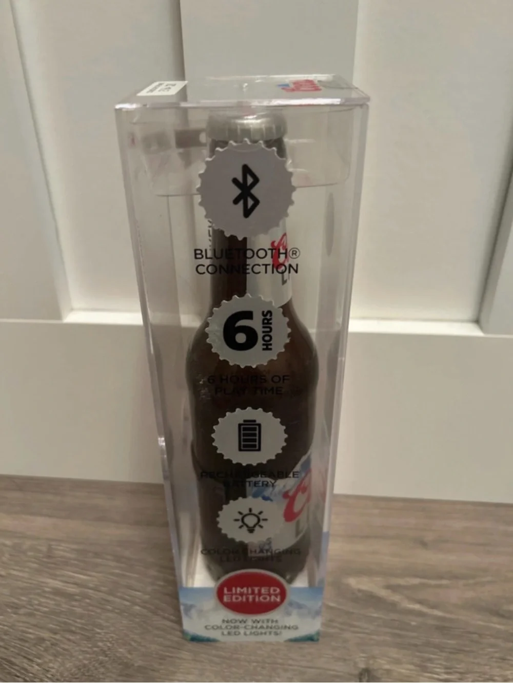 Coors Light Bluetooth Bottle Speaker - Silver and Brown